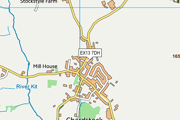 EX13 7DH map - OS VectorMap District (Ordnance Survey)