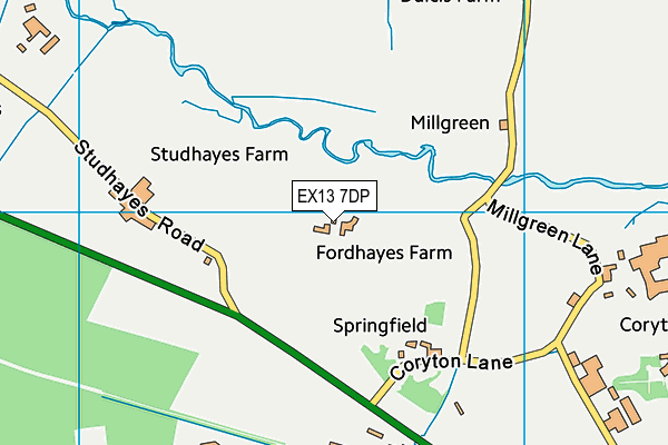 EX13 7DP map - OS VectorMap District (Ordnance Survey)