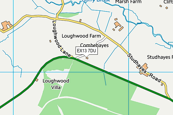 EX13 7DU map - OS VectorMap District (Ordnance Survey)