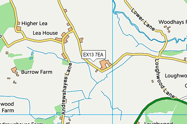 EX13 7EA map - OS VectorMap District (Ordnance Survey)