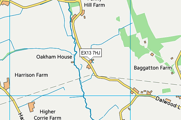 EX13 7HJ map - OS VectorMap District (Ordnance Survey)