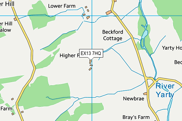 EX13 7HQ map - OS VectorMap District (Ordnance Survey)