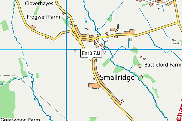 EX13 7JJ map - OS VectorMap District (Ordnance Survey)