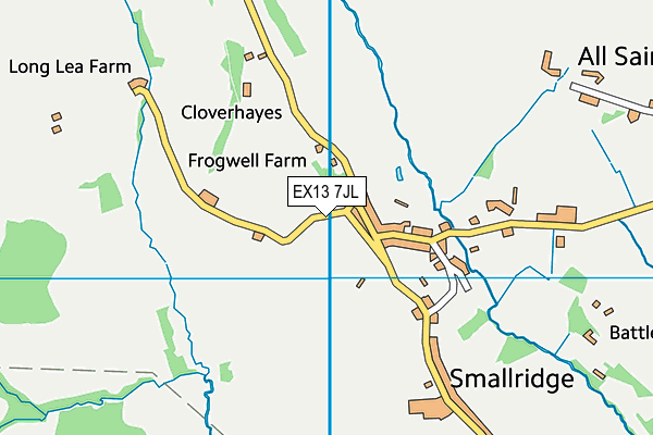 EX13 7JL map - OS VectorMap District (Ordnance Survey)