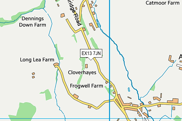 EX13 7JN map - OS VectorMap District (Ordnance Survey)