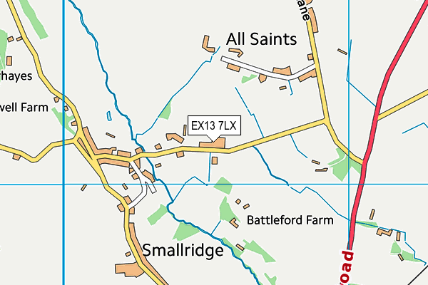 All Saints Church of England Primary School map (EX13 7LX) - OS VectorMap District (Ordnance Survey)