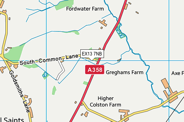 EX13 7NB map - OS VectorMap District (Ordnance Survey)