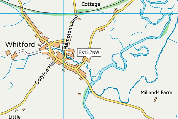EX13 7NW map - OS VectorMap District (Ordnance Survey)