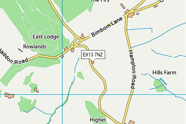 EX13 7NZ map - OS VectorMap District (Ordnance Survey)