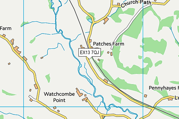 EX13 7QJ map - OS VectorMap District (Ordnance Survey)