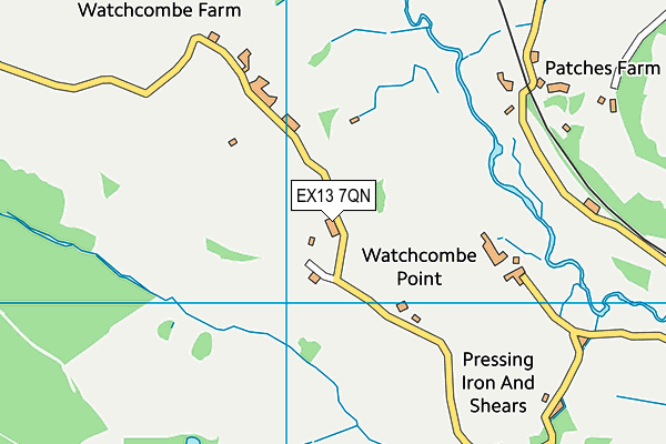 EX13 7QN map - OS VectorMap District (Ordnance Survey)