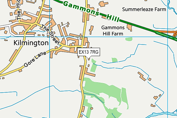 Kilmington Primary School map (EX13 7RG) - OS VectorMap District (Ordnance Survey)