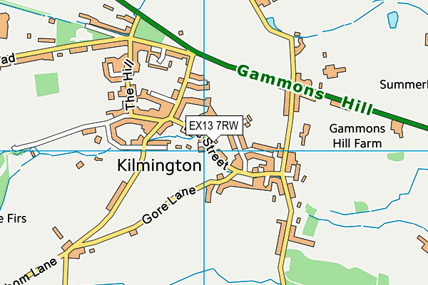 EX13 7RW map - OS VectorMap District (Ordnance Survey)