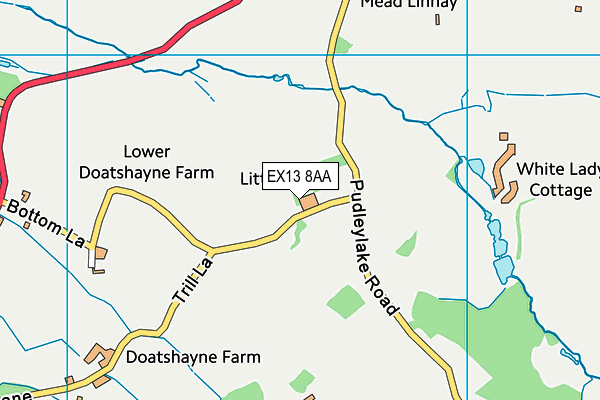 EX13 8AA map - OS VectorMap District (Ordnance Survey)