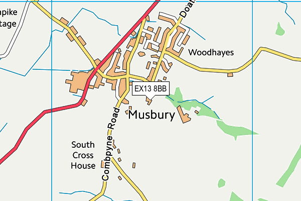 Musbury Primary School map (EX13 8BB) - OS VectorMap District (Ordnance Survey)