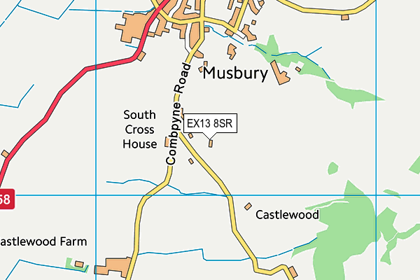 EX13 8SR map - OS VectorMap District (Ordnance Survey)