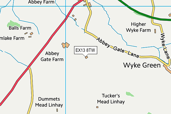 EX13 8TW map - OS VectorMap District (Ordnance Survey)