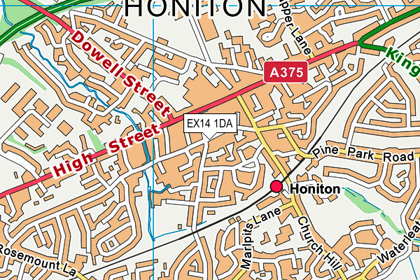 Map of HONITON INDOOR STORAGE LTD at district scale