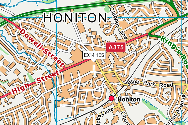 EX14 1ES map - OS VectorMap District (Ordnance Survey)