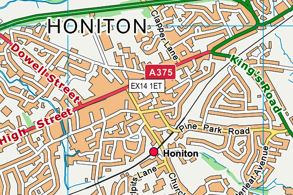 EX14 1ET map - OS VectorMap District (Ordnance Survey)