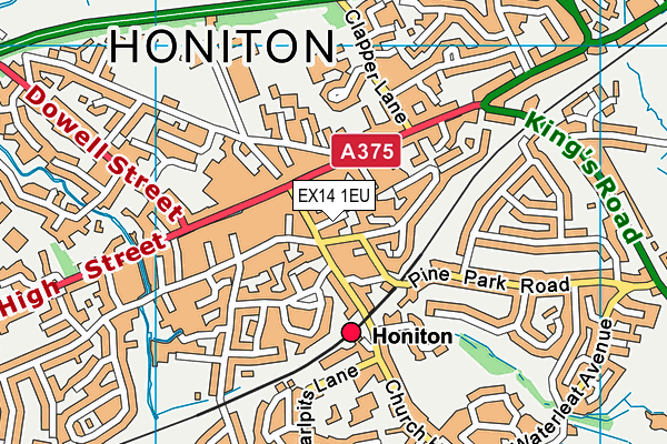 EX14 1EU map - OS VectorMap District (Ordnance Survey)