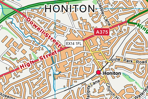 EX14 1FL map - OS VectorMap District (Ordnance Survey)