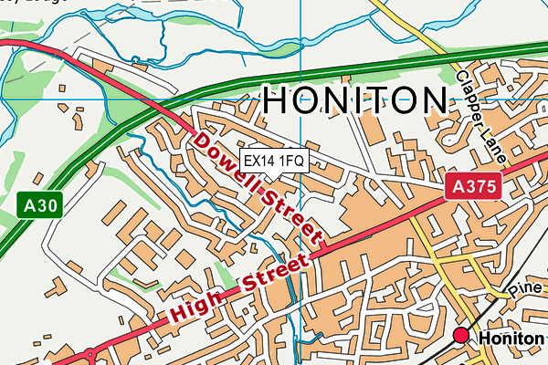 EX14 1FQ map - OS VectorMap District (Ordnance Survey)