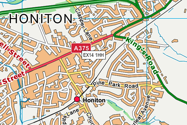 EX14 1HH map - OS VectorMap District (Ordnance Survey)