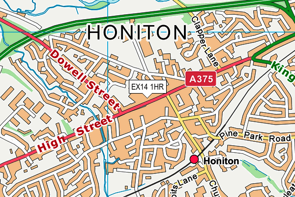 EX14 1HR map - OS VectorMap District (Ordnance Survey)