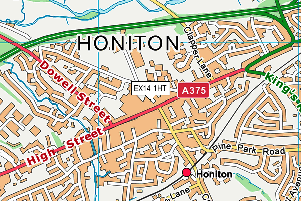 EX14 1HT map - OS VectorMap District (Ordnance Survey)