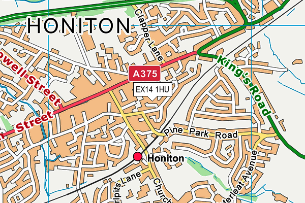 EX14 1HU map - OS VectorMap District (Ordnance Survey)