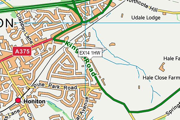 EX14 1HW map - OS VectorMap District (Ordnance Survey)