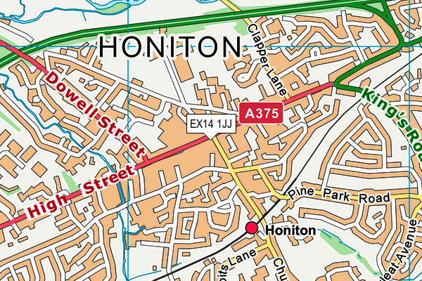 EX14 1JJ map - OS VectorMap District (Ordnance Survey)