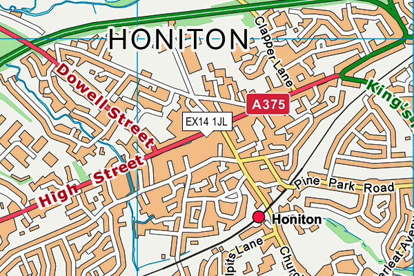 EX14 1JL map - OS VectorMap District (Ordnance Survey)