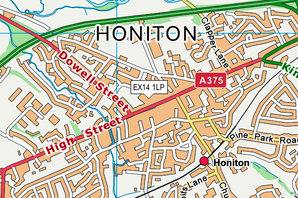 EX14 1LP map - OS VectorMap District (Ordnance Survey)