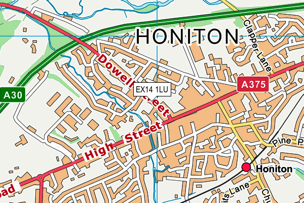 EX14 1LU map - OS VectorMap District (Ordnance Survey)