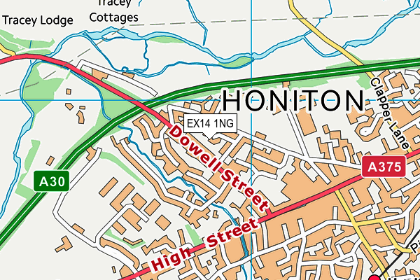 EX14 1NG map - OS VectorMap District (Ordnance Survey)