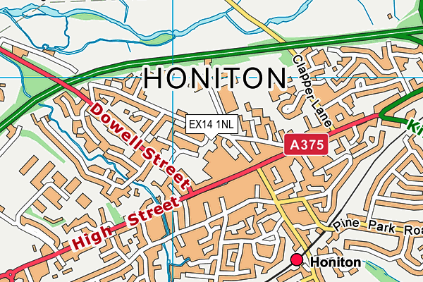 EX14 1NL map - OS VectorMap District (Ordnance Survey)