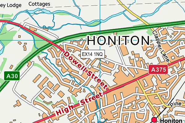 EX14 1NQ map - OS VectorMap District (Ordnance Survey)