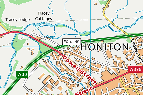 EX14 1NS map - OS VectorMap District (Ordnance Survey)