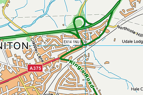 EX14 1NU map - OS VectorMap District (Ordnance Survey)