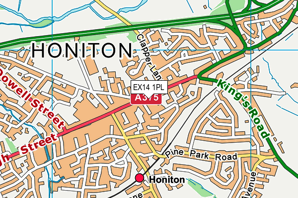 EX14 1PL map - OS VectorMap District (Ordnance Survey)