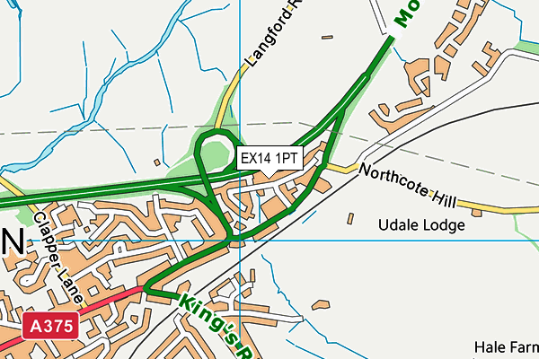 EX14 1PT map - OS VectorMap District (Ordnance Survey)