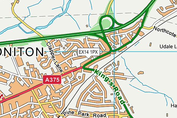 EX14 1PX map - OS VectorMap District (Ordnance Survey)