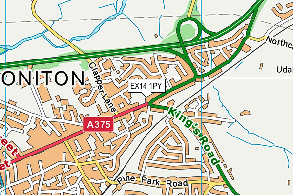 EX14 1PY map - OS VectorMap District (Ordnance Survey)