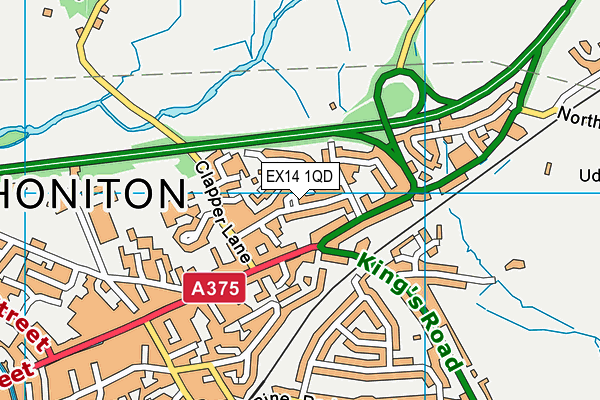 EX14 1QD map - OS VectorMap District (Ordnance Survey)