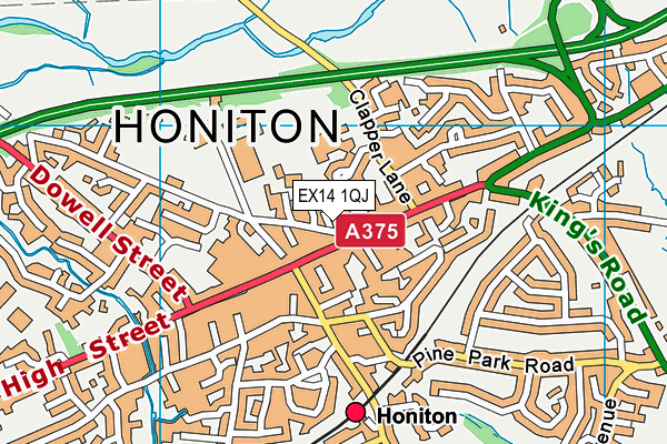 EX14 1QJ map - OS VectorMap District (Ordnance Survey)