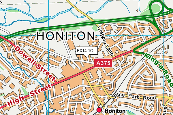 EX14 1QL map - OS VectorMap District (Ordnance Survey)