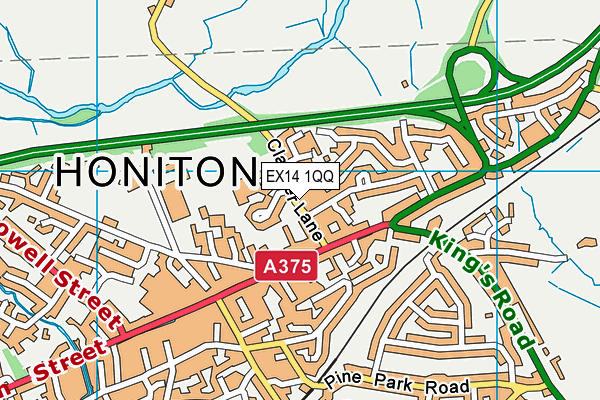 EX14 1QQ map - OS VectorMap District (Ordnance Survey)