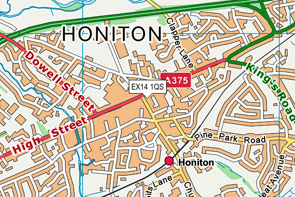 EX14 1QS map - OS VectorMap District (Ordnance Survey)